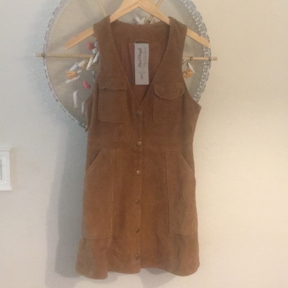 Free People Suede Retro Jumper Dress - Picture 4 of 6